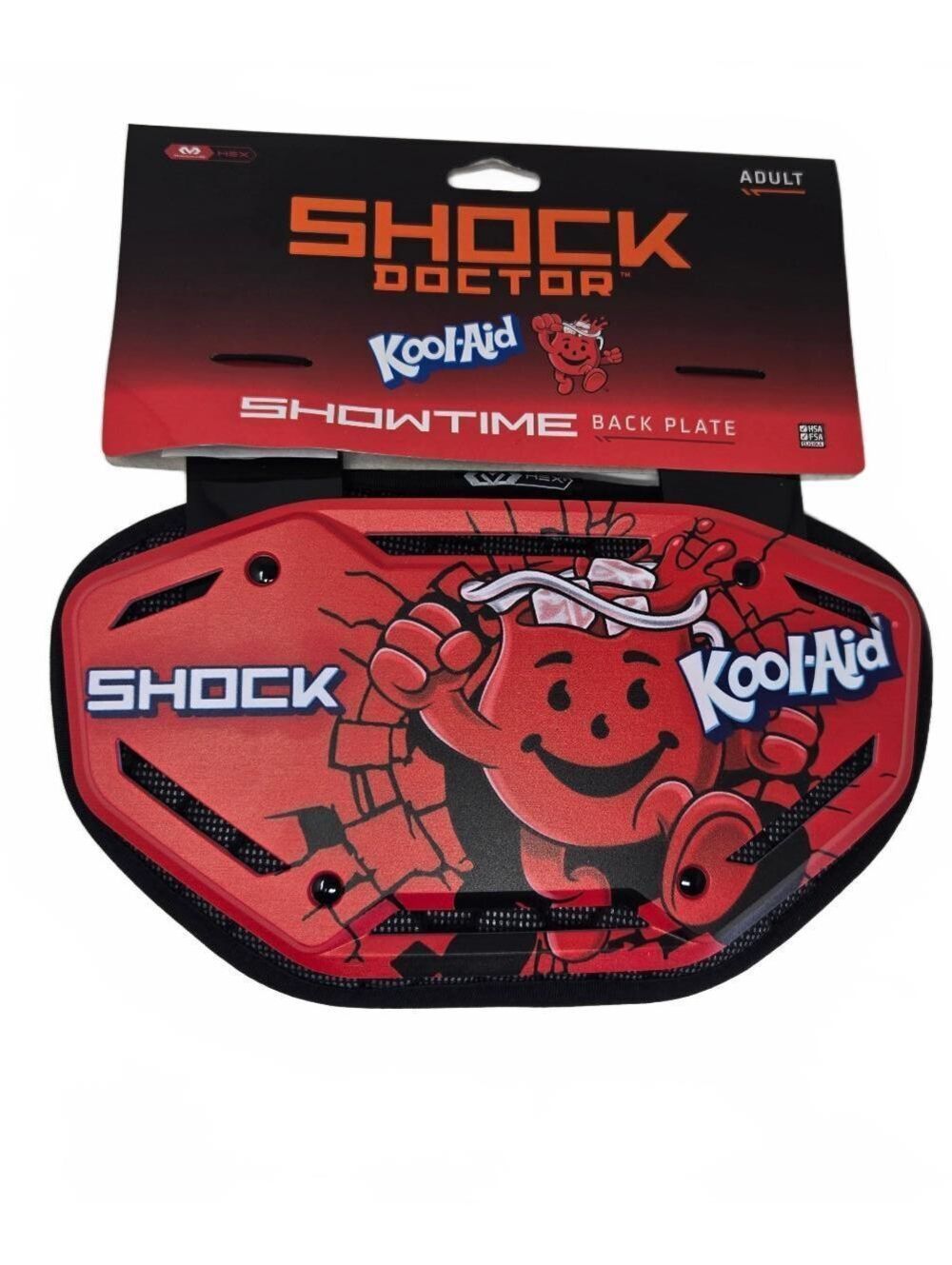 Shock Doctor Showtime Kool-Aid Football Back Plate Pad Cherry Adult Red New